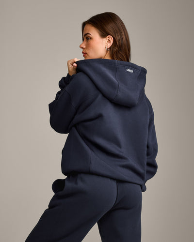 Foundations Cosy Zip Through Hoodie | True Blue