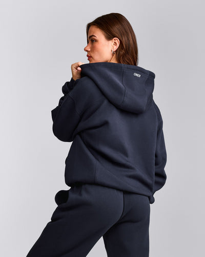 Foundations Cosy Zip Through Hoodie | True Blue
