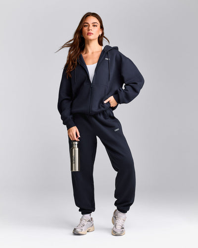 Foundations Cosy Zip Through Hoodie | True Blue