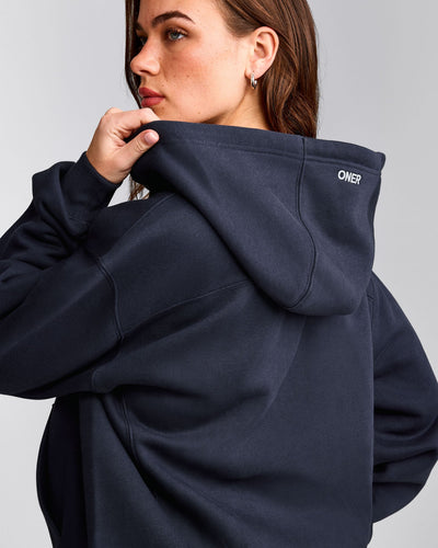 Foundations Cosy Zip Through Hoodie | True Blue