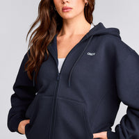 Foundations Cosy Zip Through Hoodie | True Blue