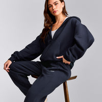 Foundations Cosy Zip Through Hoodie | True Blue
