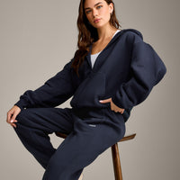Foundations Cosy Zip Through Hoodie | True Blue
