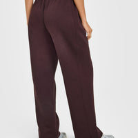 Foundations Straight Leg Joggers with Grey Logo | Plum Brown