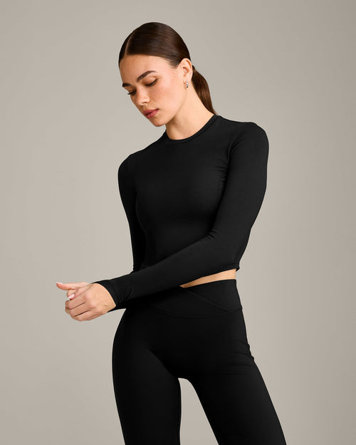 Mellow™ Motion Crew Neck Long Sleeve Mid Top | Black