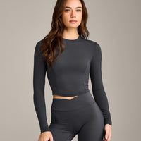 Mellow™ Motion Crew Neck Long Sleeve Mid Top | Coal