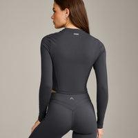 Mellow™ Motion Crew Neck Long Sleeve Mid Top | Coal