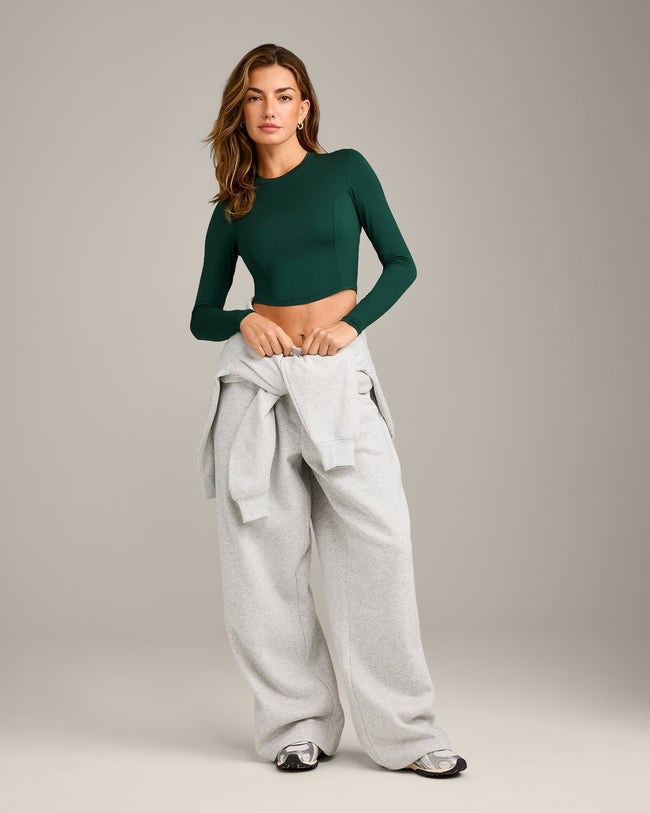 Mellow™ Motion Crew Neck Long Sleeve Mid Top | Racing Green