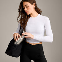 Mellow™ Motion Crew Neck Long Sleeve Mid Top | White
