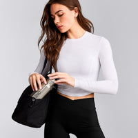 Mellow™ Motion Crew Neck Long Sleeve Mid Top | White