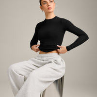 Mellow™ Motion Crew Neck Long Sleeve Top | Black