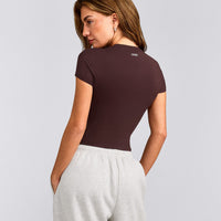 Mellow™ Motion Crew Neck Top | Plum Brown
