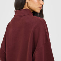 Mid Weight 1/4 Zip Sweatshirt | Rosewood