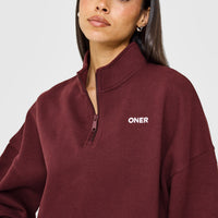 Mid Weight 1/4 Zip Sweatshirt | Rosewood