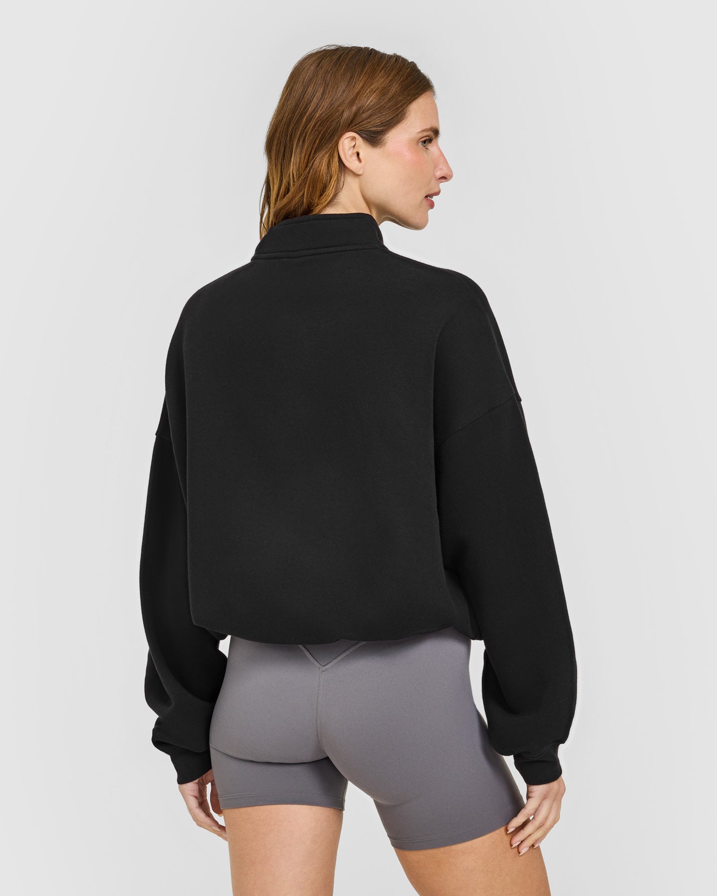 Mid Weight 1/4 Zip Sweatshirt | Soft Black