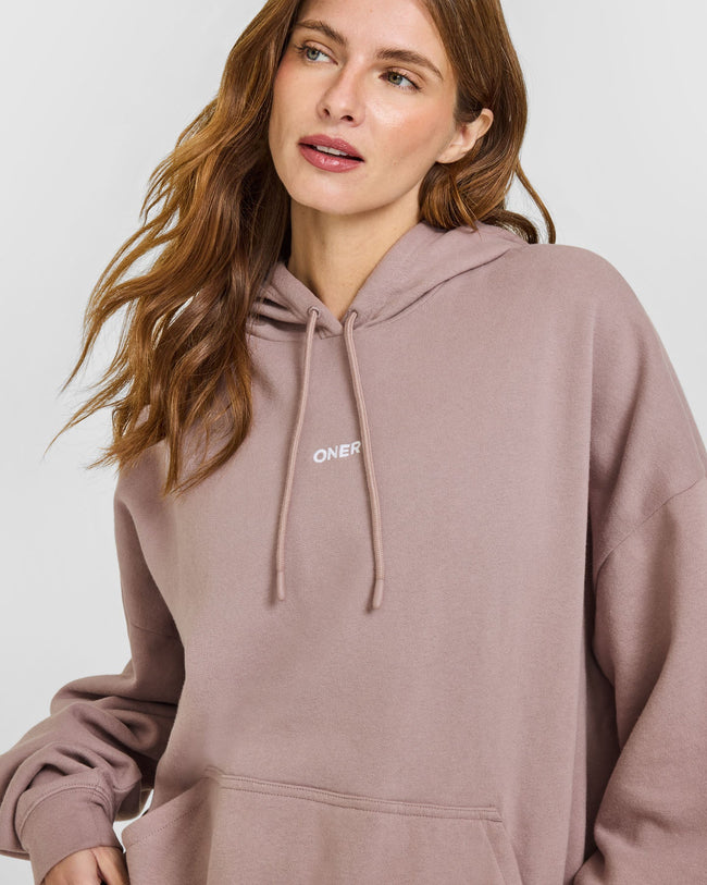 Mid Weight Relaxed Hoodie | Dusty Purple