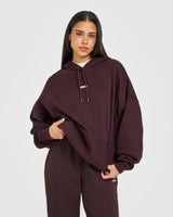 Mid Weight Relaxed Hoodie | Plum Brown