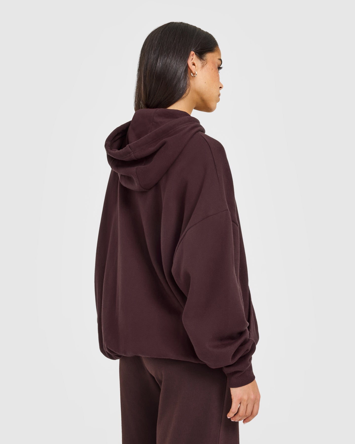 Mid Weight Relaxed Hoodie | Plum Brown