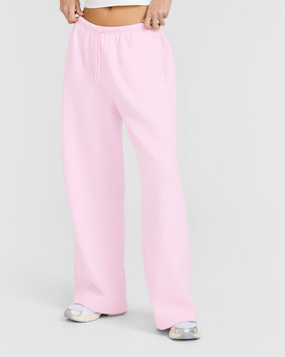 Mid Weight Relaxed Straight Leg Joggers | Chalk Pink