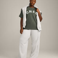 Oversized Oner Girlfriend Washed T-Shirt | Washed Dark Khaki