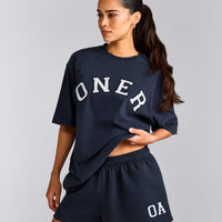Oversized Girlfriend Washed T-Shirt | True Blue