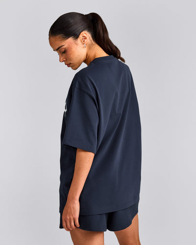 Oversized Girlfriend Washed T-Shirt | True Blue