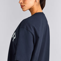 Oversized Girlfriend Washed T-Shirt | True Blue