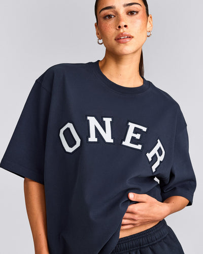 Oversized Girlfriend Washed T-Shirt | True Blue