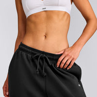 Cotton Vintage Lounge Wide Leg Joggers | Washed Black