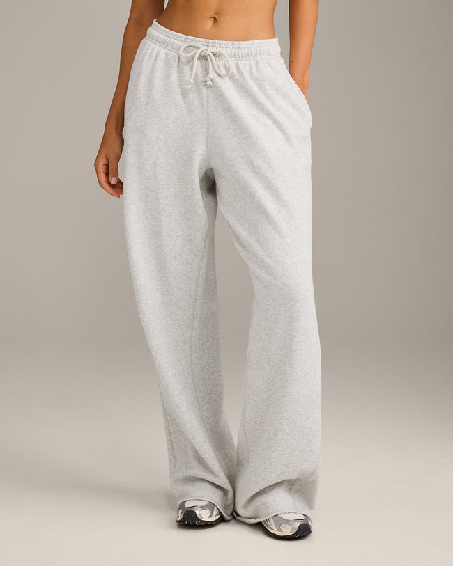 Raw Cut Lounge Wide Leg Joggers | Light Grey Marl