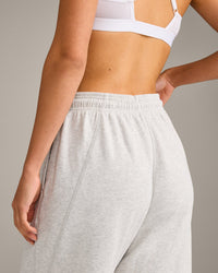 Raw Cut Lounge Wide Leg Joggers | Light Grey Marl