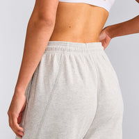 Cotton Vintage Lounge Wide Leg Joggers | Light Grey Marl