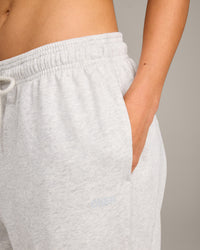 Raw Cut Lounge Wide Leg Joggers | Light Grey Marl