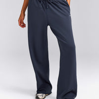 Raw Cut Lounge Wide Leg Joggers | Washed True Blue