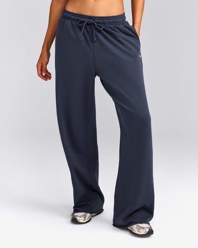 Raw Cut Lounge Wide Leg Joggers | Washed True Blue