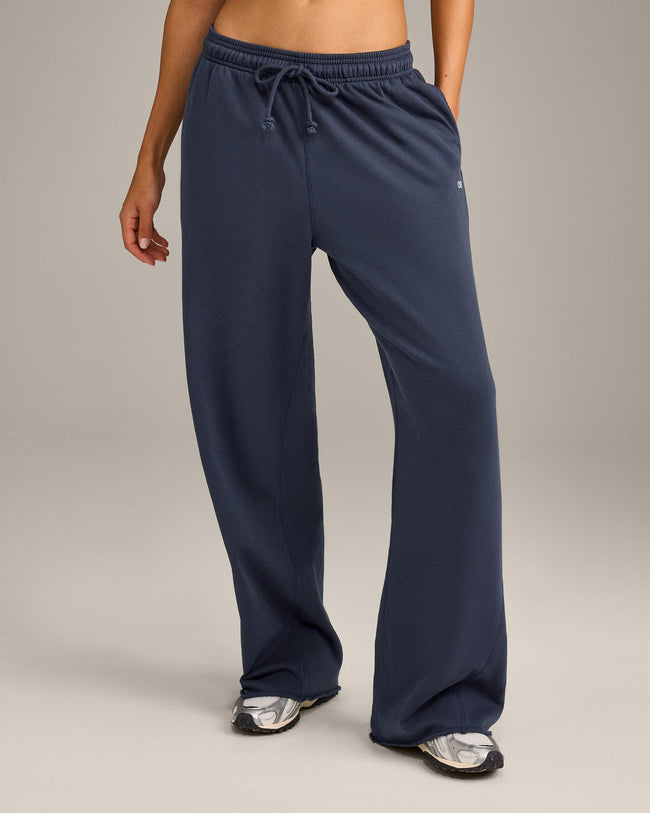 Raw Cut Lounge Wide Leg Joggers | Washed True Blue
