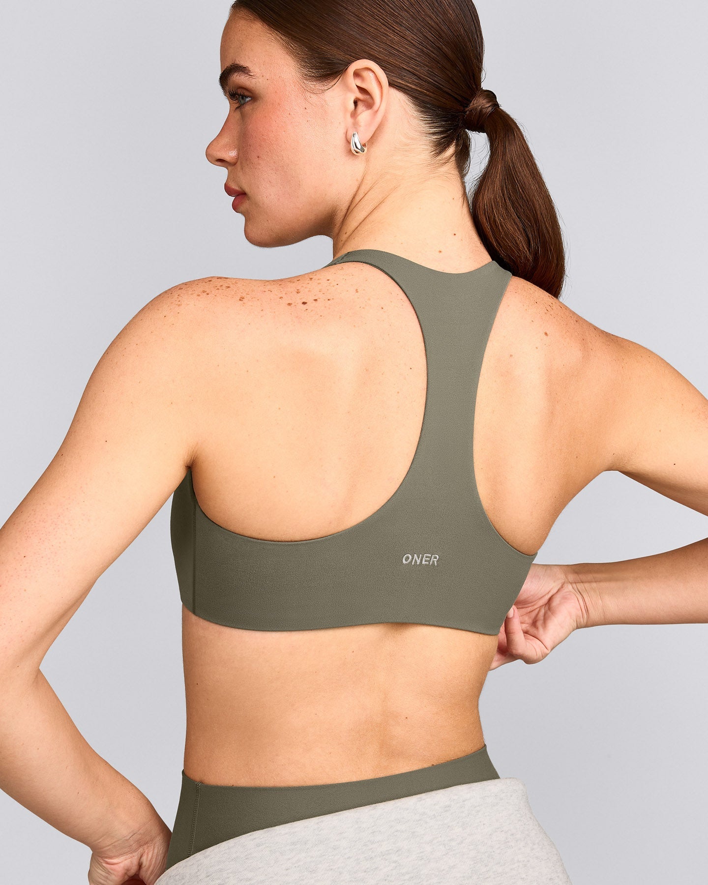 SoftMotion™ Bralette with Grey Logo | Alpine Green