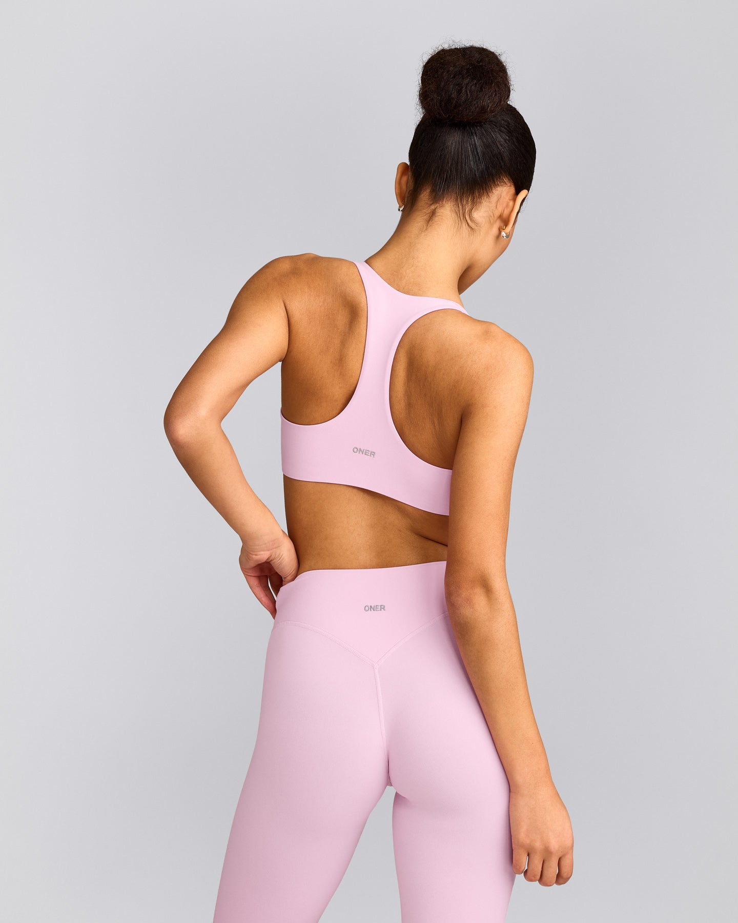 SoftMotion™ Bralette with Grey Logo | Chalk Pink
