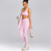 SoftMotion™ Bralette with Grey Logo | Chalk Pink