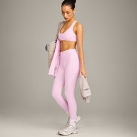 SoftMotion™ Bralette with Grey Logo | Chalk Pink