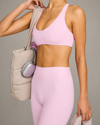 SoftMotion™ Bralette with Grey Logo | Chalk Pink