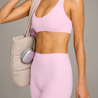 SoftMotion™ Bralette with Grey Logo | Chalk Pink