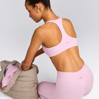 SoftMotion™ Bralette with Grey Logo | Chalk Pink