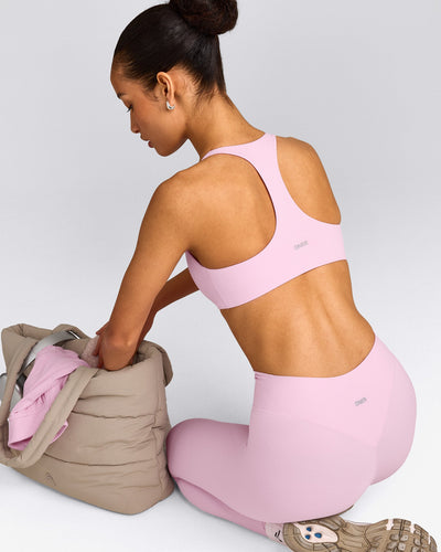 SoftMotion™ Bralette with Grey Logo | Chalk Pink