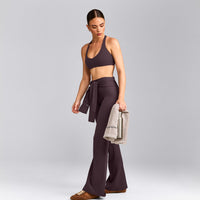 SoftMotion™ Bralette with Gray Logo | Dark Umber Brown