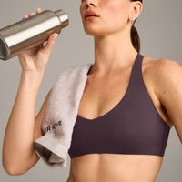 SoftMotion™ Bralette with Grey Logo | Dark Umber Brown