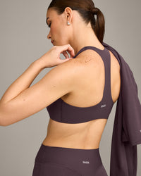 SoftMotion™ Bralette with Grey Logo | Dark Umber Brown