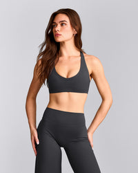 SoftMotion™ Bralette with Grey Logo | Coal