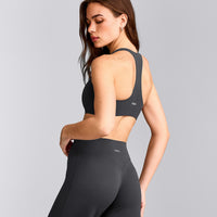SoftMotion™ Bralette with Grey Logo | Coal