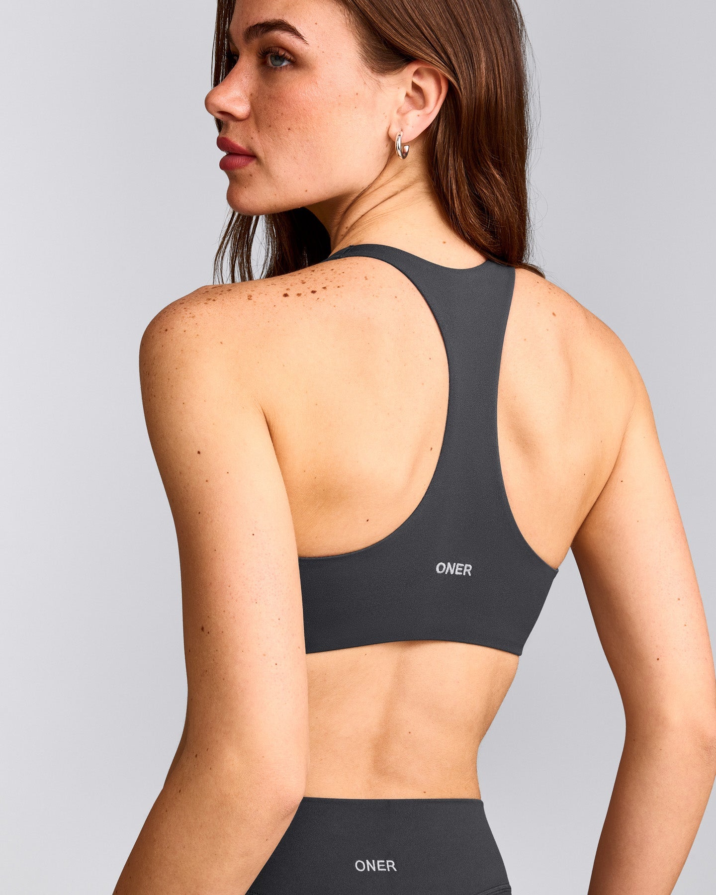SoftMotion™ Bralette with Grey Logo | Coal